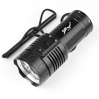 Lampe torche LED professionnelle 3000 lumens pour la plongée et le camping, en alliage d'aluminium, étanche IP55, batterie rechargeable, porte-clés