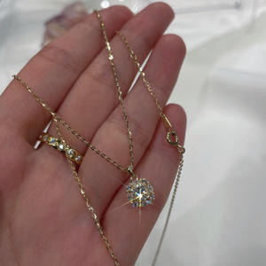 Pendentif Wenchi en forme de petit diamant, en argent pur S925, design brossé exquis, luxe haut de gamme, élégant et raffiné - Product Image 3