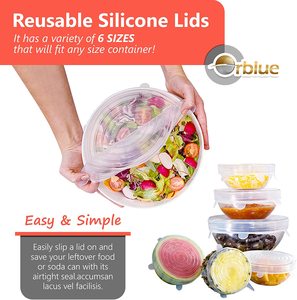 Food Grade Silicone Bowl Covers Lids Eco-Friendly Free Reusable Stretchable Food <b>Wrap</b> BPA Free Reusable Silicone <b>Stretch</b> Lids - Product Image 4