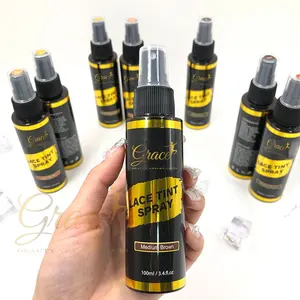 Private Label Gold Stamping Luxe Sticker Pruik Installeer Tools Wax Stick Skin Protector Smeltende Kant Lijm Kant Tint Spray