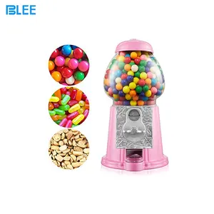 低价复古风格泡泡弹球口香糖糖果分配器迷你免费或投币粉色口香糖机