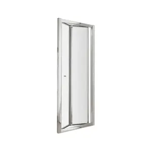 PTB 5mm 185.4*68.5cm/72.99*26.96Inch Folding Tempered Glass Bathroom Door Satin Chrome Framed Design Shower Enclosure