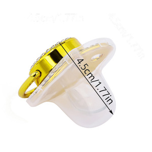 Lettera d'oro di lusso personalizzata <span class=keywords><strong>con</strong></span> diamante per bambini Playmouth in Silicone per bambini ciuccio <span class=keywords><strong>con</strong></span> coperchio antipolvere - Product Image 5