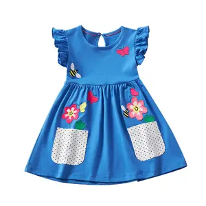 2024 весеннее испанское платье для девочек, винтажное шифоновое Сетчатое платье высокого качества
