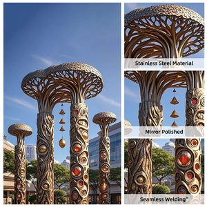 Sculpture personnalisée en métal <span class=keywords><strong>Arbre</strong></span> <span class=keywords><strong>de</strong></span> <span class=keywords><strong>Vie</strong></span> pour l'aménagement paysager extérieur, idéale pour les centres commerciaux et les espaces publics - Product Image 4