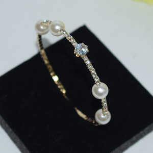 Koreaanse stijl dames all-match mode armband gemengde open strass zirkoon parel armband kant groothandel - Product Image 3