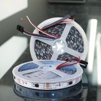 Bande lumineuse LED RGB USB 5V 5050 60LEDs/m avec télécommande 24 touches, éclairage d'ambiance noir pour fond de télévision et décoration d'intérieur