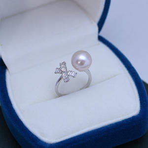 Bague ouverte en argent S925 pour femme Zhuji Danshui Wenchi, perle 9-10MM à fort éclat et faibles défauts, modèle 24769, vente en gros Chine en direct - Product Image 1