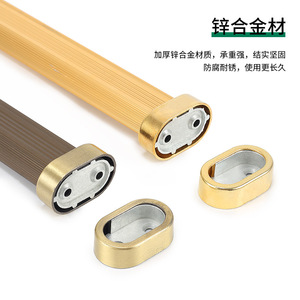 Tapa de extremo de barra de ropa de aleación de zinc, montaje en pared, dorada, no desmontable, accesorio de ferretería para armario 2060 - Product Image 5