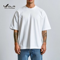T-Shirt vierge épais 250G, Logo Personnalisé DTG, 100% Coton, Épaules Tombantes, Streetwear Graphique, T-Shirts Oversize pour Hommes
