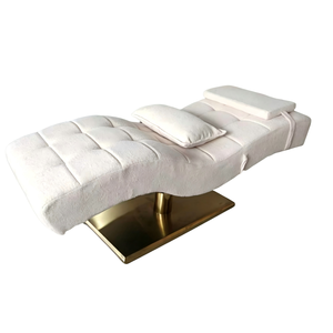 Table de massage moderne de luxe en acier inoxydable réglable avec éponge haute densité et design incurvé pour salon, chambre et séjour - Product Image 2