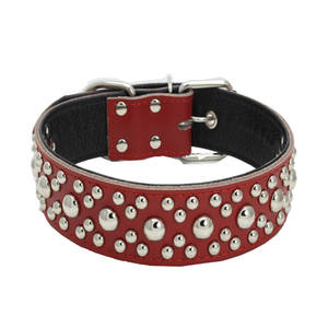 Collar de Perro de Caza Resistente de PU Sólido con Diseño de Remaches Redondos, Collar Personalizado para Mascotas al por Mayor - Product Image 4