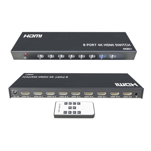 Fjgear Cheap and Fine 8 Ports Hdmi 4K Hd Video Switcher 3840*2160/30Hz Hdmi Kvm Switch Hdmi 8X1 4K 30Hz