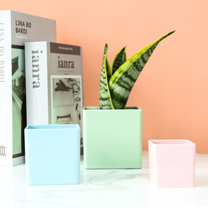 BEES Colorful Square Multiple Sizes Flower Pot Modern Plastic Plant Pot Macetas De Plastico