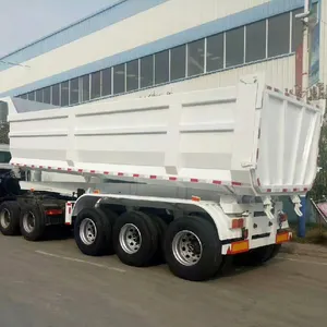 Pabrik Cina 3 AS 45cbm 40 50 60 Ton ujung berbentuk U tiper belakang Dump Semi Truck trailer untuk dijual