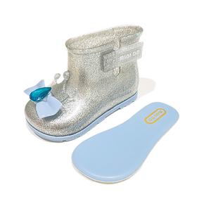 <span class=keywords><strong>Botas</strong></span> <span class=keywords><strong>de</strong></span> Lluvia para Niñas con Personalización a Bajo MOQ, Botines <span class=keywords><strong>de</strong></span> Gelatina con Diamantes Plateados Brillantes - Product Image 5