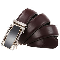 Ceinture en cuir véritable pour homme, largeur 3,5 cm, boucle automatique à cliquet, logo personnalisé, prix de gros