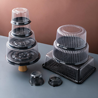 4 6 8 9 10 Inch High Transparent Recycled PET Cake Holder Display Containers Boîte à gâteaux en plastique avec couvercles en forme de dôme