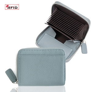 Phía trước túi RFID chủ thẻ ví 2025 chính hãng da ngắn accordion phụ nữ chủ thẻ trường hợp Lady Coin Purse nhỏ gọn Ví - Product Image 5