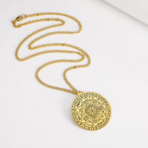 Kalung Liontin Sigil 7 <span class=keywords><strong>Archangels</strong></span> Pria, Kalung Jimat Ajaib <span class=keywords><strong>Archangels</strong></span> Pentakel Baja Tahan Karat - Product Image 4