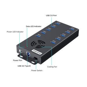A-423 Hub USB 3.0, Estación de Carga Rápida de 2.1A para Tableta, Hub USB de Alta Velocidad con 10 Puertos - Product Image 4