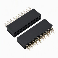 Connecteur PCB à double rangée de 2,54 mm, contact en laiton plaqué or