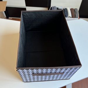 Clothing Organizer <b>Storage</b> <b>Box</b> Rectangle Black Houndstooth Pattern For Dormitory Bedroom Use - Product Image 2