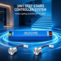 Contrôleur intelligent de lumière d'escalier PLC 36 marches 24V 400W Système d'éclairage automatique des marches pour bandes LED Maison Hôtel Villa