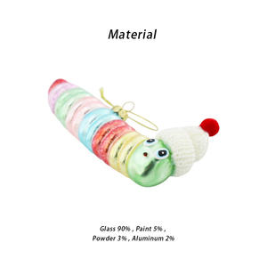 Le pont Collection vert jardin ver ornement fait à la main pouce <span class=keywords><strong>chenille</strong></span> arbre de noël décor vacances ornement - Product Image 2