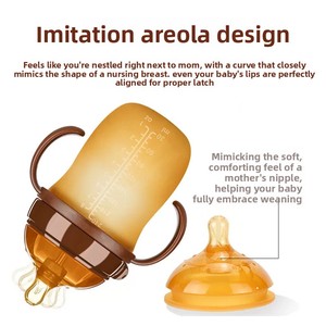 <span class=keywords><strong>Biberon</strong></span> en silicone pour bébé, accessoire de sevrage nouveau-né, paille liquide, sensation de sein maternel, tétine souple anti-colique, 60 ml, 240 ml, logo personnalisé - Product Image 2