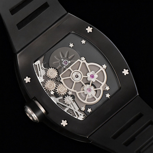 Fashionable Trendy Men's Stainless Steel Mechanical <b>Watch</b> with <b>Black</b> Ceramic Full Hollowed Dial Classic Tourbillon <b>Watch</b> - Product Image 3