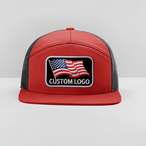 Casquette de baseball réglable à 7 panneaux style Ri 168 avec logo brodé personnalisé, visière plate et dos en maille - Product Image 4