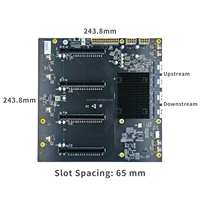Carte réseau SFF-8654 SlimSAS PCIe 4.0 X16 à 4/5 emplacements avec switch PEX88096, double largeur, pour GPU et carte réseau, stock de moules privés