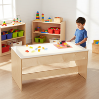 Table lumineuse en bois OEM pour enfants, idéale pour les activités de peinture, table sensorielle rectangulaire blanche pour l'apprentissage précoce en classe