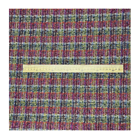 Tissu en tweed tissé 100% polyester, tissu à carreaux texturé épais pour manteau, veste, chapeau, gants pour femmes