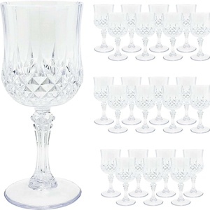 Verres à vin vintage en plastique, verres à boire incassables, verrerie de mariage, gobelets à eau en cristal, flûtes à champagne vintage - Product Image 4