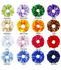 Wholesale Custom Satin Hair <b>Ties</b> Custom Scrunchies Personalized logo Pattern Hair Scrunchy Accessory Printed Silk Scrunchies - Product Image 2