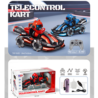 Voitures de combat télécommandées RC 2,4 GHz avec effets lumineux et de pulvérisation pour tout-petits, filles et garçons
