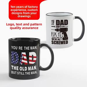 Tasse en céramique à motif de texte imprimé personnalisé de style américain pour la fête des mères et des pères Design créatif transfrontalier pour Amazon - Product Image 2