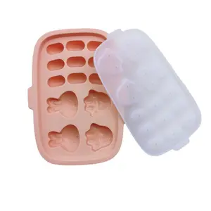 Mềm Silicone trẻ sơ sinh trái cây purees khuôn bé giữ thực phẩm tủ đông Khay lưu trữ container Silicone Cookie kẹo bánh khuôn