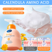 Shampooing et Gel Douche 2-en-1 Doux et Hydratant pour Enfants à l'Acide Aminé de Calendula Naturel – Usage Quotidien