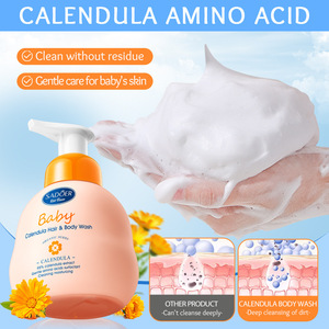 Shampooing et <span class=keywords><strong>Gel</strong></span> <span class=keywords><strong>Douche</strong></span> 2-en-1 Doux et Hydratant pour Enfants à l'Acide Aminé de Calendula Naturel – Usage Quotidien - Product Image 5