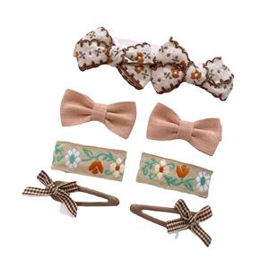 Täglicher Schul-Look Haarspange Niedliche Schleifenförmige Blumenmuster-Haarklammern für Kleine Mädchen Charmante Haaraccessoires - Product Image 5