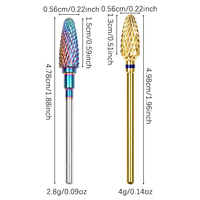 Foret à ongles en carbure de 3/32 po, moyen - M |   Tungstène, professionnel, fournitures pour ongles en acrylique, lime à cuticules, manucure pédicure