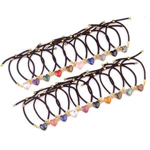 Bracelets ajustables tressés cœur en pierre naturelle 20 sortes de bracelets en corde d'or longue distance <span class=keywords><strong>pour</strong></span> <span class=keywords><strong>les</strong></span> <span class=keywords><strong>meilleurs</strong></span> <span class=keywords><strong>amis</strong></span> amoureux - Product Image 3