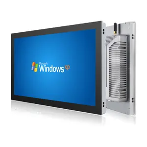 High Powerful Fanless Industrial Computer I7 I5 I3 Front Touch Screen IP65 Waterproof Dustproof Industrial All In 1 PC