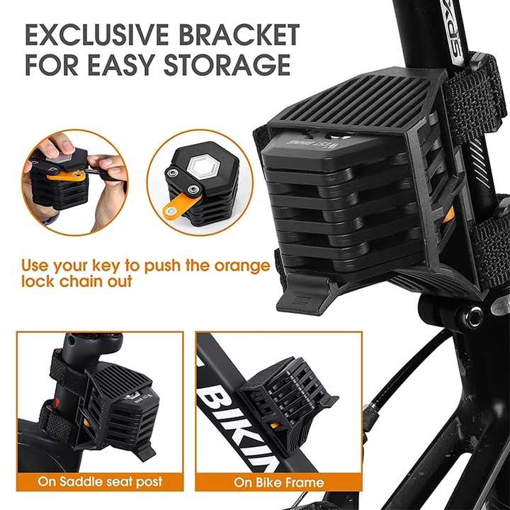 West Biking Compact Folding Bike Lock - 8 Joints India West Biking Compact Folding Bike Lock - 8 Joints India