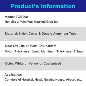 Maniglione di supporto per disabili in nylon da parete per WC, <span class=keywords><strong>lavabo</strong></span> e bagno ospedaliero - Product Image 5