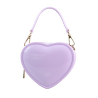 Sac en gelée en forme de cœur pour femmes, sac à main carré tendance, résistant à la saleté, facile à nettoyer, sac à main, vente en gros transfrontalière