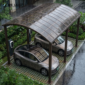 Abri double pour 2 voitures en alliage d'aluminium thermolaqué de haute qualité, résistant à la rouille, pour rangement extérieur de véhicules et ombrage de parking - Product Image 3